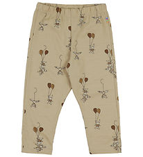 Joha Leggings - Wool - Beige w. Rabbits