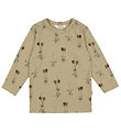 Joha Blouse - Wool - Beige w. Rabbits
