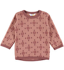 Joha Blouse - Wool/Cotton - Rose w. Snowflakes