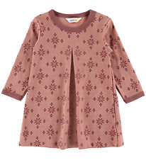 Joha Dress - Wool/Cotton - Rose w. Snowflakes