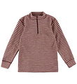 Joha Blouse - Wool - Rose w. Stripes