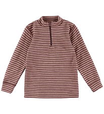 Joha Blouse - Wool - Rose w. Stripes
