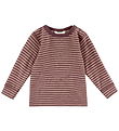 Joha Blouse - Wool - Rose w. Stripes