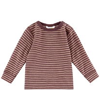 Joha Blouse - Wool - Rose w. Stripes