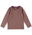 Joha Blouse - Wool - Rose w. Stripes