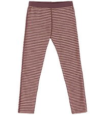 Joha Leggings - Wool - Rose w. Stripes