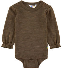 Joha Bodysuit l/s - Wool/Silk - Brown Melange