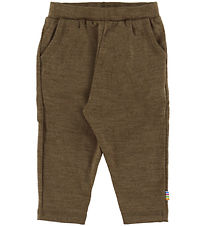 Joha Trousers - Wool/Silk - Brown Melange