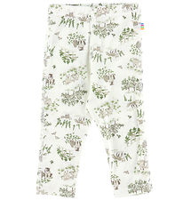 Joha Leggings - Wool/Silk - Off White w. Trees