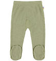 Joha Leggings w. Feet - Rib - Wool/Silk - Green