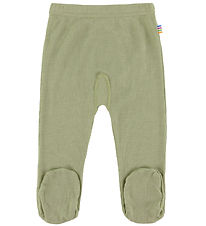 Joha Leggings w. Feet - Rib - Wool/Silk - Green