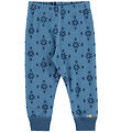 Joha Leggings - Wool/Cotton - Blue w. Snowflakes