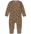 CaLaVi Jumpsuit - Wool - Cocoa Cream w. Tractors