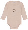 CeLaVi Bodysuit l/s - Wool - Rose Dust w. Print