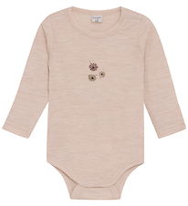 CeLaVi Bodysuit l/s - Wool - Rose Dust w. Print