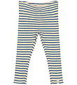 Petit Piao Leggings - Rib - Modal - Satt Dökkblátt/Off White