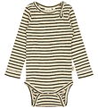 Petit Piao Bodysuit l/s - Rib - Modal - Green Leaf/Off White