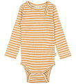 Petit Piao Bodysuit l/s - Rib - Modal - Sunflower/Off White