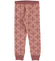 Joha Leggings - Wool/Cotton - Rose w. Snowflakes