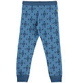 Joha Leggings - Wool/Cotton - Blue w. Snowflakes