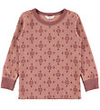 Joha Blouse - Wool/Cotton - Rose w. Snowflakes