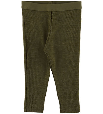 Joha Leggings - Rib - Wool - Moss Green