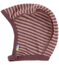 Joha Baby Hat - Wool - Rose w. Stripes