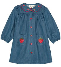 Flöss Dress - Vilma - Denim - Mid Blue Strawberry
