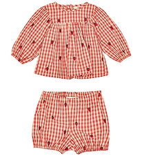 Flöss Set - Dress/Bloomers - Berry Gingham w. Checs