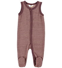 Joha Romper - Wool - Rose w. Stripes