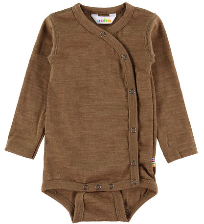 Joha Wrap Bodysuit l/s - Wool - Warm Brown