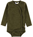Joha Wrap Bodysuit l/s - Wool - Moss Green