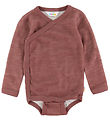 Joha Wrap Bodysuit l/s - Wool/Bamboo - Dark Rose