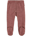 Joha Leggings w. Feet - Wool/Bamboo - Dark Rose