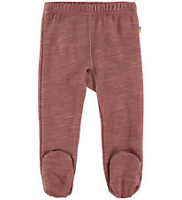 Joha Leggings w. Feet - Wool/Bamboo - Dark Rose