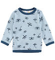 Joha Blouse - Wool/Bamboo - Light Blue w. Print