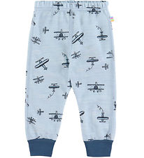 Joha Leggings - Wool/Bamboo - Light Blue w. Print
