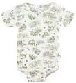 Joha Bodysuit s/s - Wool/Silk - Off White w. Trees