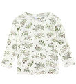 Joha Blouse - Wool/Silk - Off White w. Trees