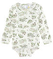 Joha Bodysuit l/s - Wool/Silk - Off White w. Trees