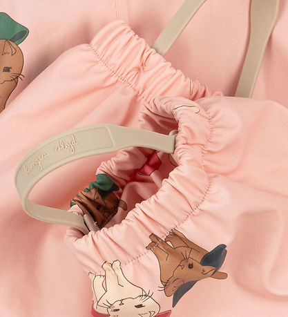 Konges Sløjd Rainwear w. Suspenders - PU - Palm - Bow Kitty Pink