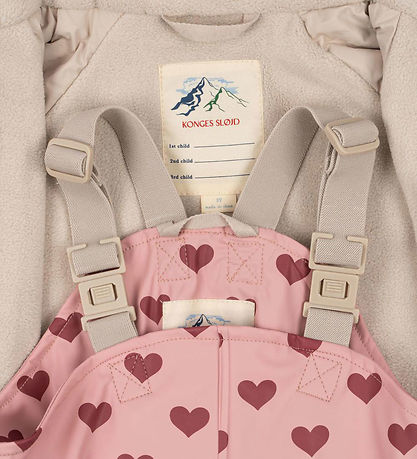 Konges Sløjd Rainwear w. Suspenders - PU - Palm - Amour Pink