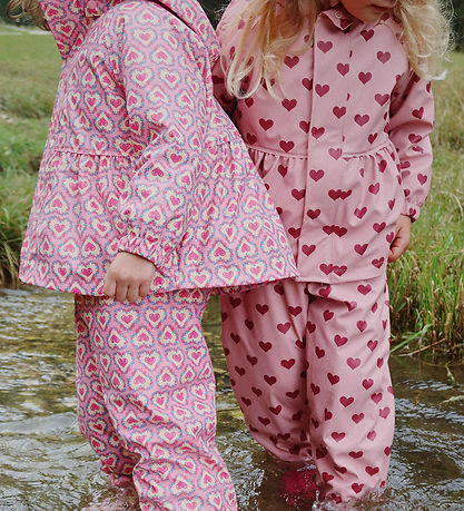 Konges Sløjd Rainwear w. Suspenders - PU - Palm - Amour Pink