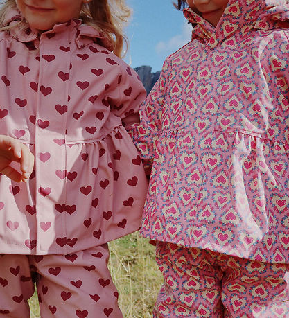 Konges Sløjd Rainwear w. Suspenders - PU - Palm - Amour Pink