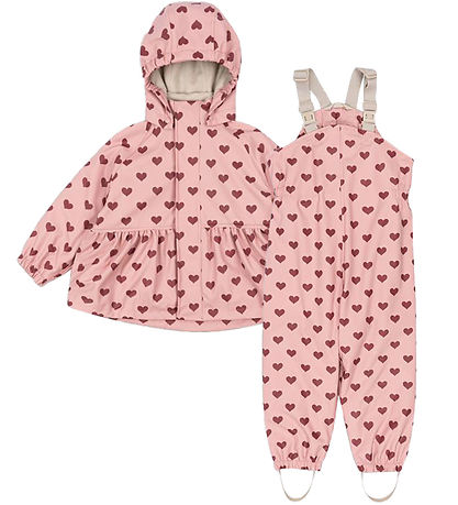 Konges Sløjd Rainwear w. Suspenders - PU - Palm - Amour Pink