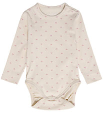 Hummel Bodysuit l/s - HmlMini Bee - Whitecap Gray w. Logo