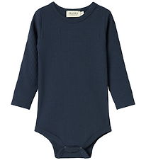 MarMar Bodysuit l/s - Rib - Plain - Pilot Navy