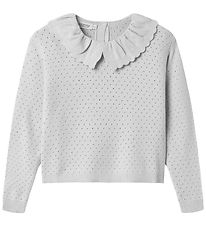 MarMar Blouse - Knitted - Toro - Aluminum w. Pointelle