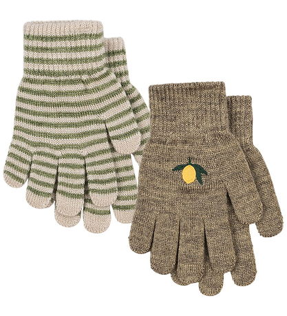 Konges Sløjd Gloves - Wool/Acrylic - Filla - 2-Pack - Lemon/Stri