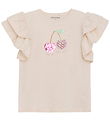 Minymo T-shirt - Sandshell w. Cherry